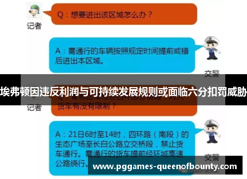 埃弗顿因违反利润与可持续发展规则或面临六分扣罚威胁